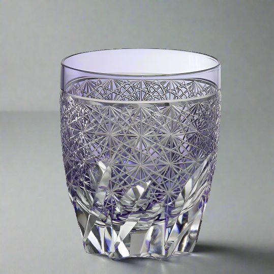 Kagami Edo Kiriko Small Crystal Whisky Glass by Hideaki Shinozaki - Fuga 風雅
