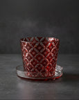 Hirota Edo Kiriko Futachoko Glass with Lid - Shippo 七宝