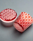 Hirota Edo Kiriko Futachoko Glass with Lid - Shippo 七宝