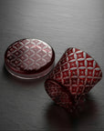 Hirota Edo Kiriko Futachoko Glass with Lid - Shippo 七宝