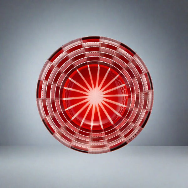 Hirota Glass Edo Kiriko Futachoko Glass with Lid - Ichimatsu 市松