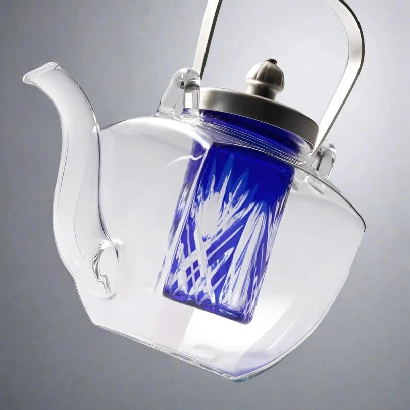 Hirota Edo Kiriko Sake Set - Blue
