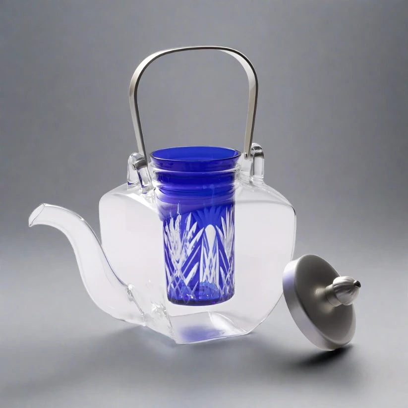 Hirota Edo Kiriko Sake Set - Blue