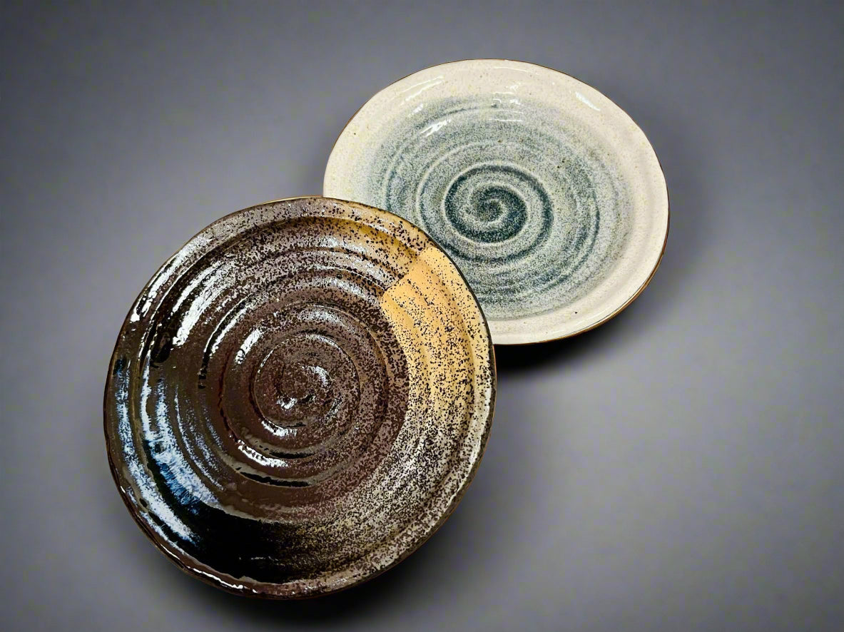 Mino-ware Roughly Carved Small Plate Set