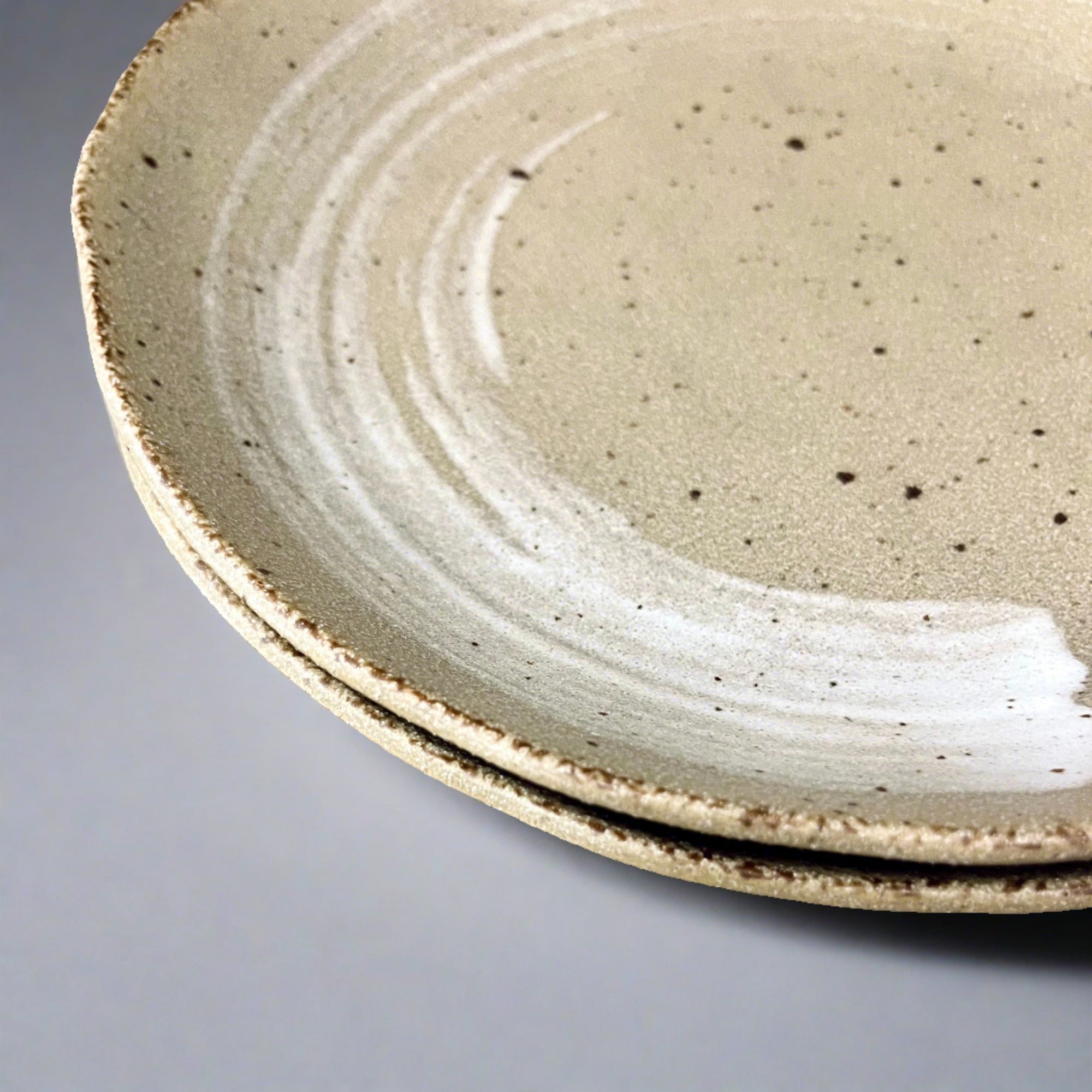 Kakunaka White Brushstroke Oval Plate