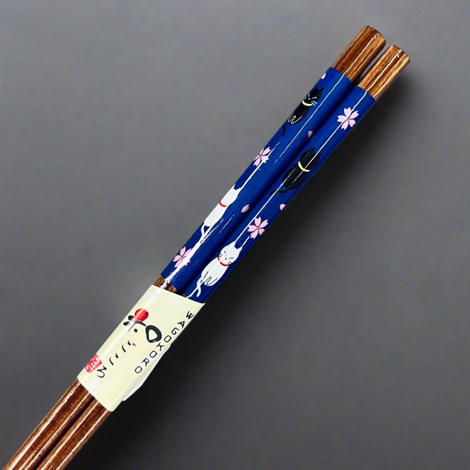Aoba Chopsticks 22.5cm - Cat Cherry Blossom