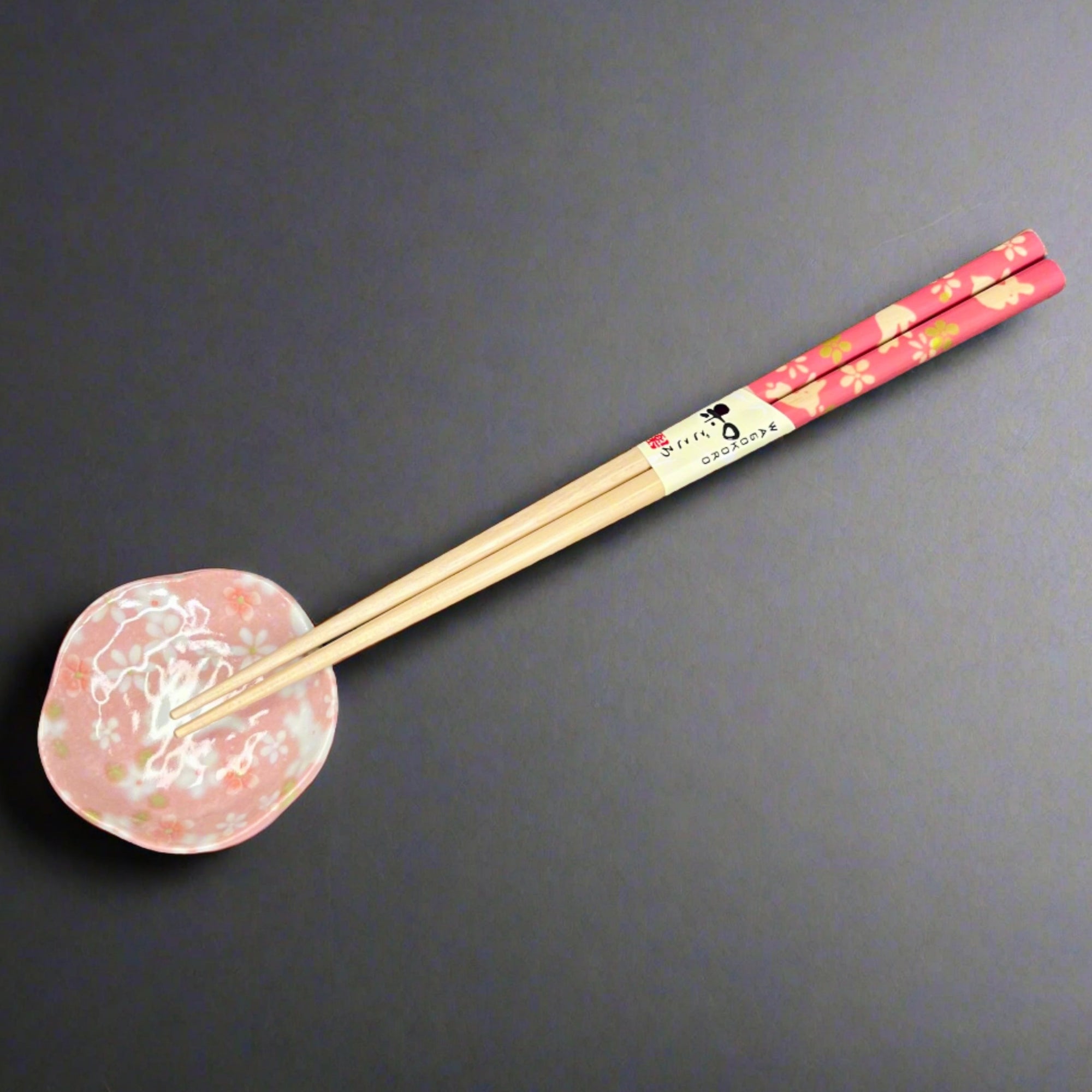 Chopsticks Gift Set - Rabbit and Flower Pink