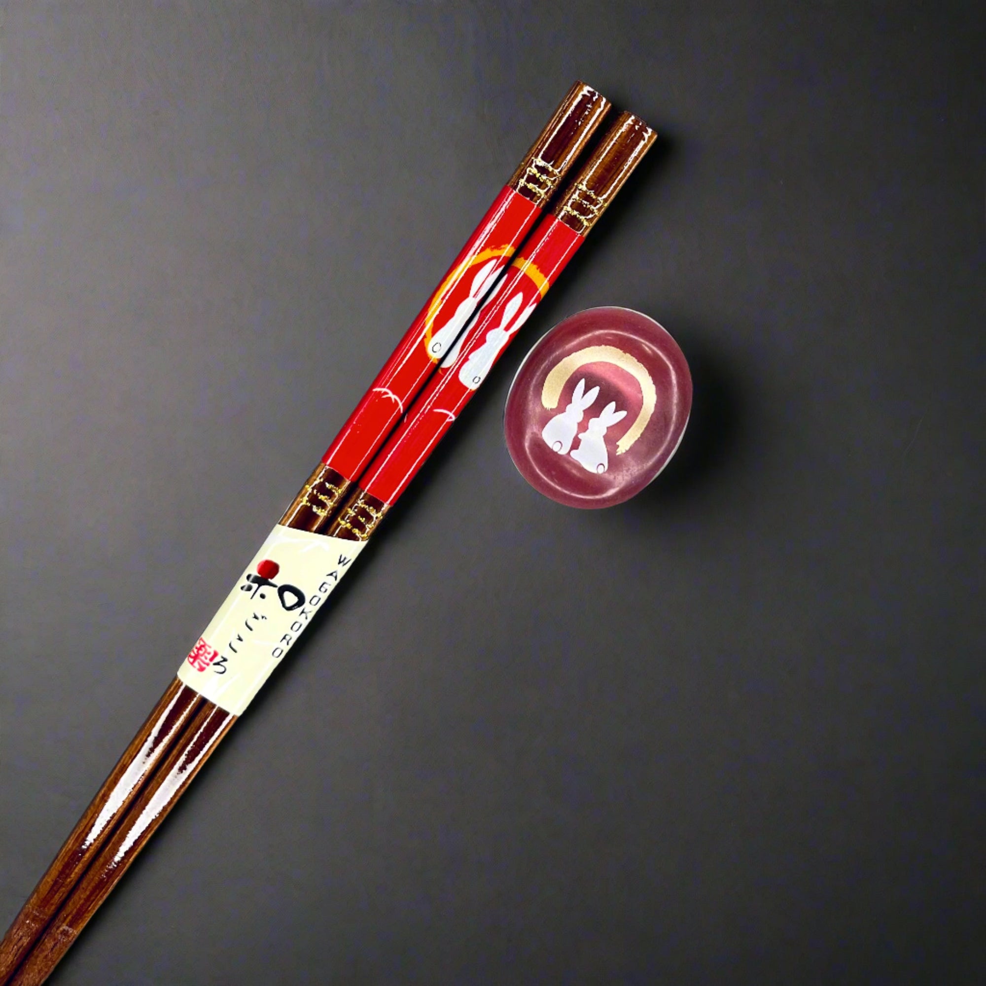 Chopsticks Gift Set - Rabbit Red (21cm)