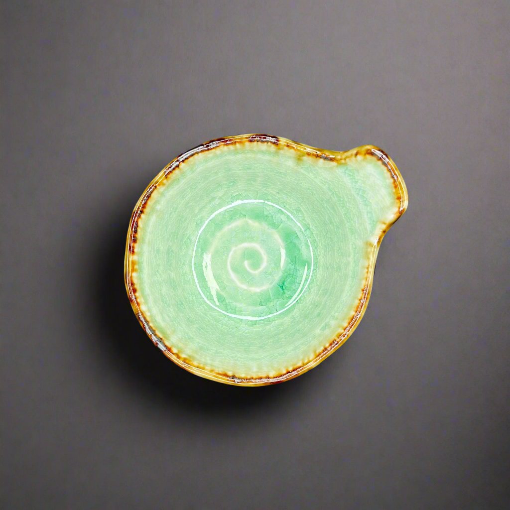 Fukui Craft Ash Glazed Rust Rim Bowl