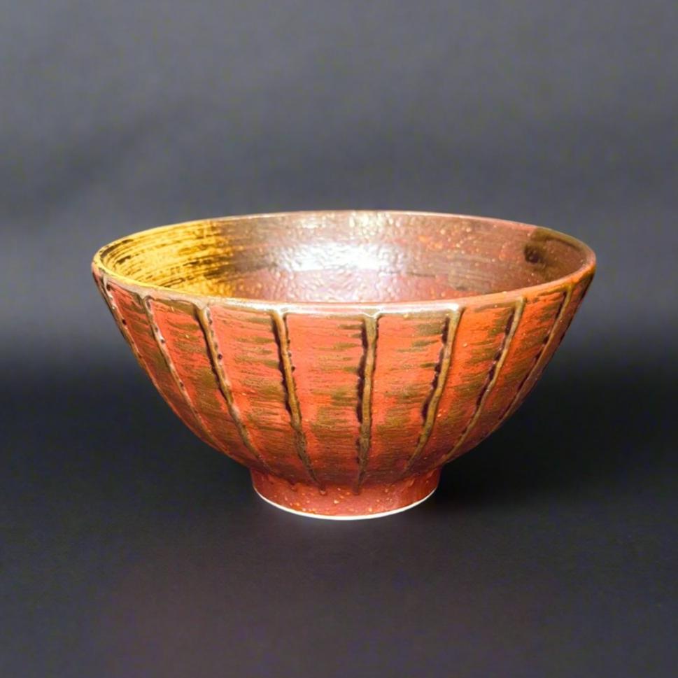 Ichiyama Rust Red Striped Medium Bowl