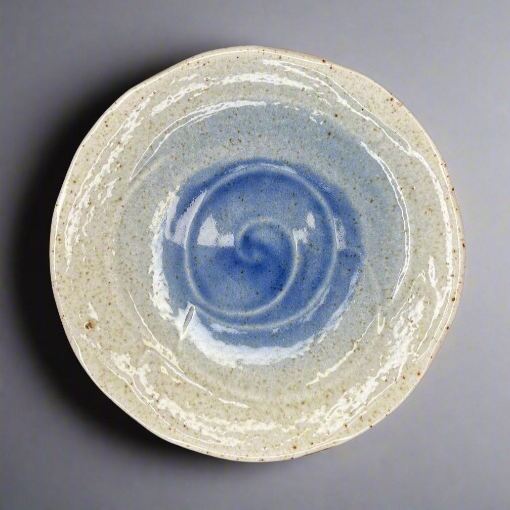 Fukui Craft Indigo Swirl Stoneware Plate