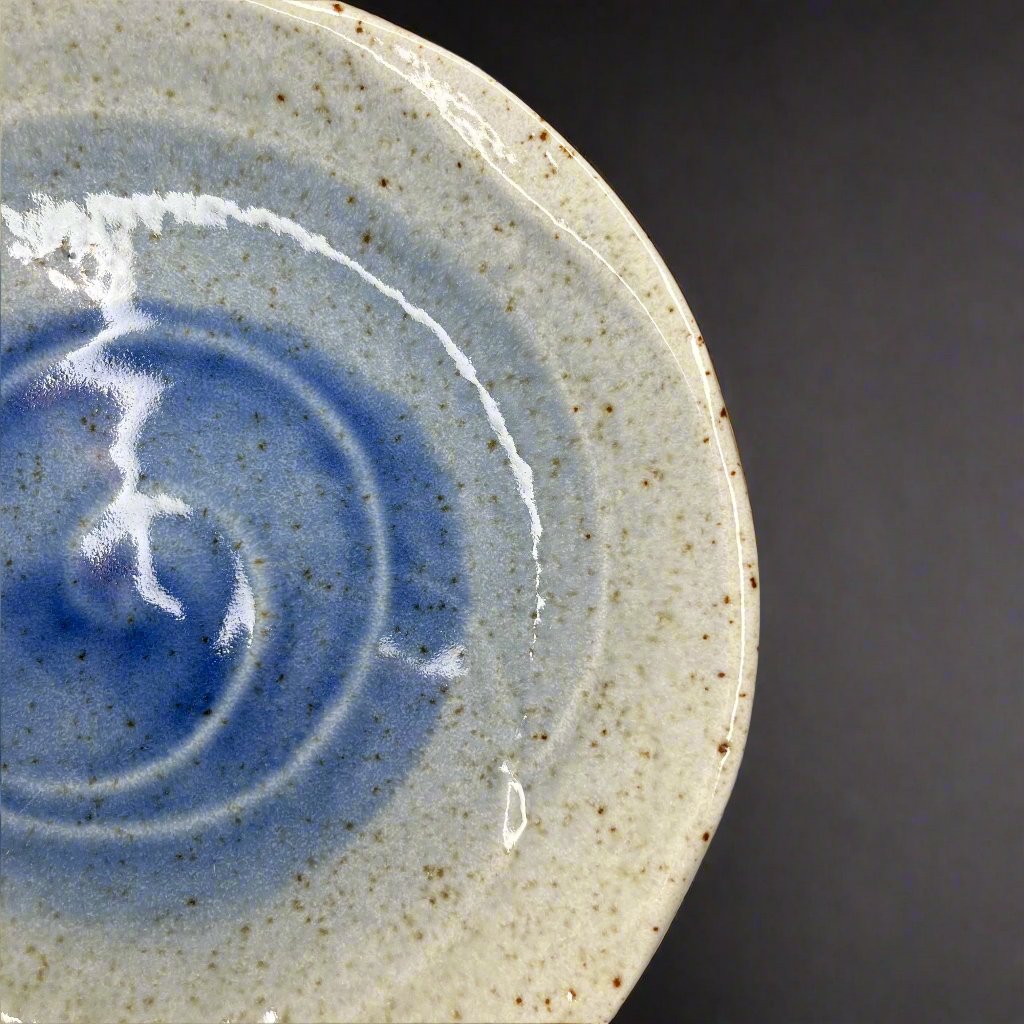Fukui Craft Indigo Swirl Stoneware Plate