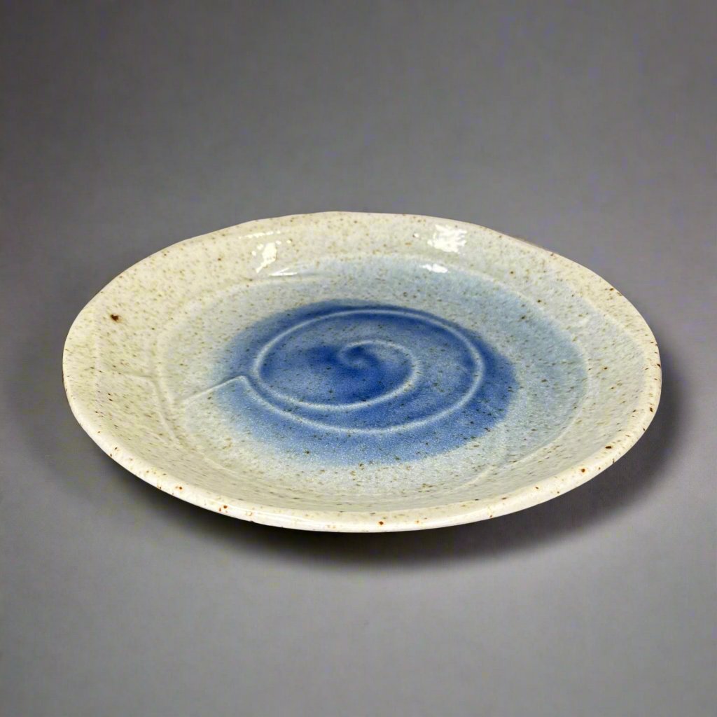 Fukui Craft Indigo Swirl Stoneware Plate