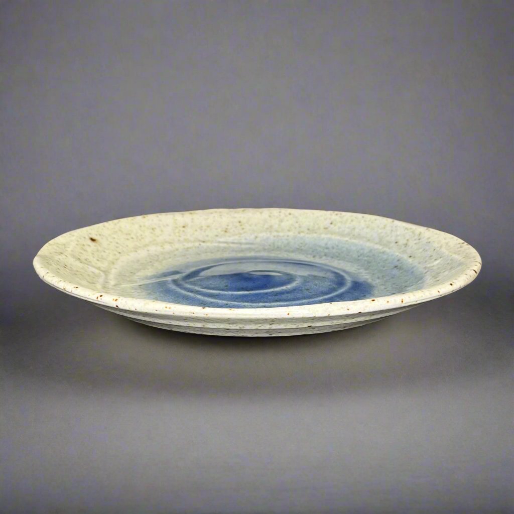Fukui Craft Indigo Swirl Stoneware Plate