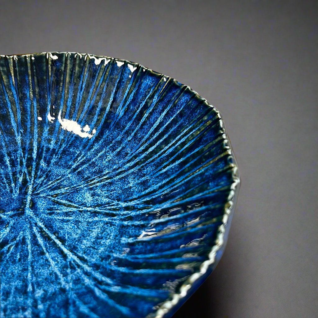 Fukui Craft Navy Floral Deep Plate