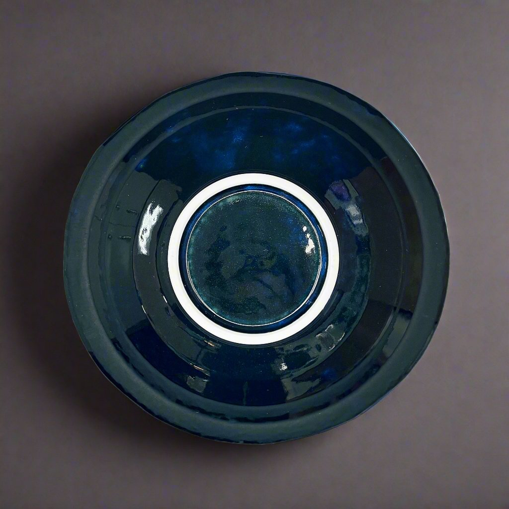 Fukui Craft Navy Floral Deep Plate