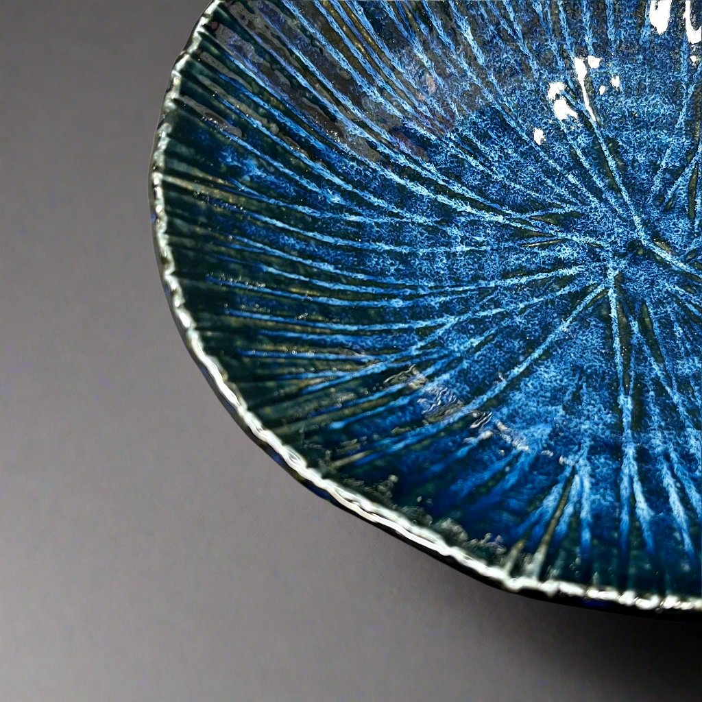 Fukui Craft Navy Floral Deep Plate