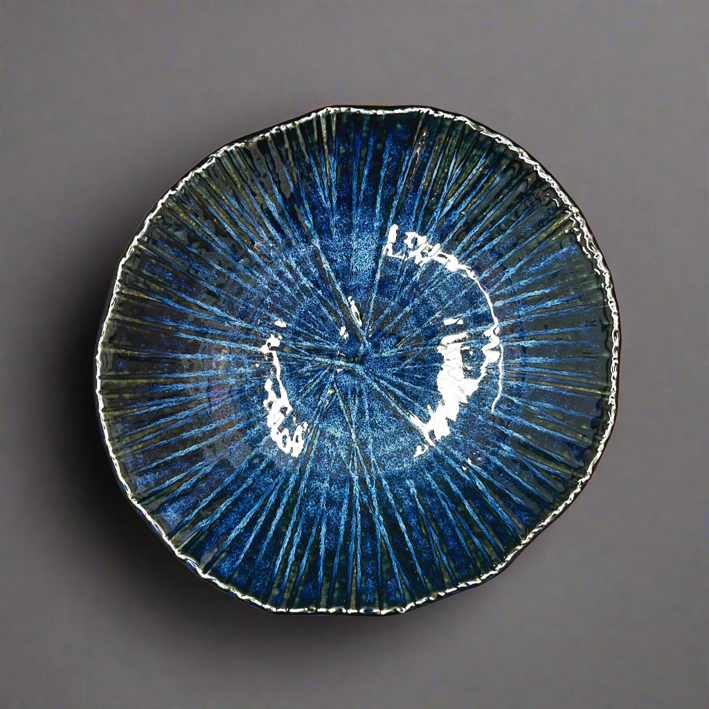 Fukui Craft Navy Floral Deep Plate