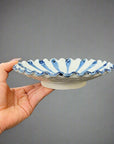 Ichiyama Blue Striped Wavy-edged Plate