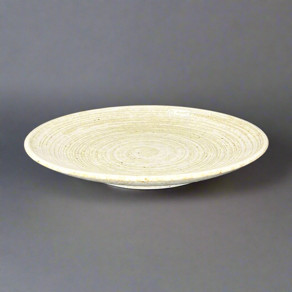 Mino-ware Beige Brushed Plate