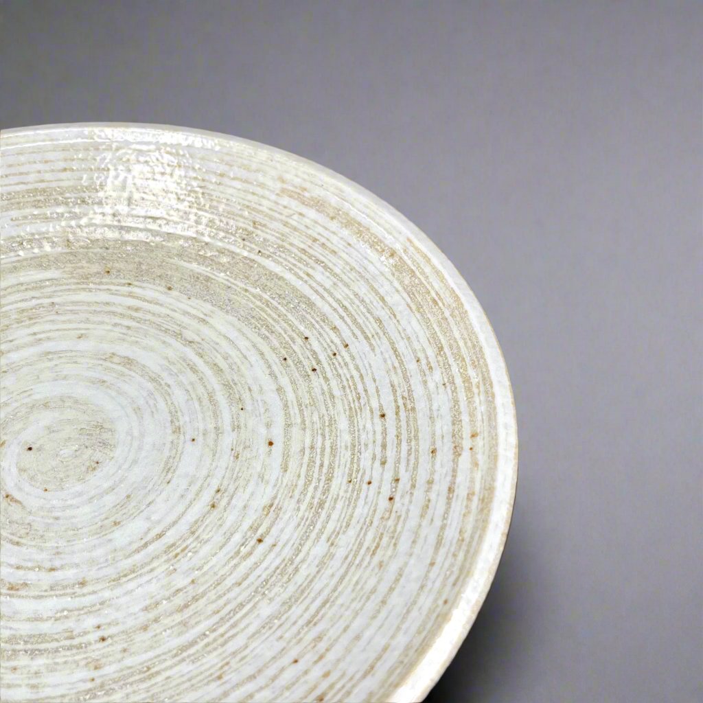 Mino-ware Beige Brushed Plate