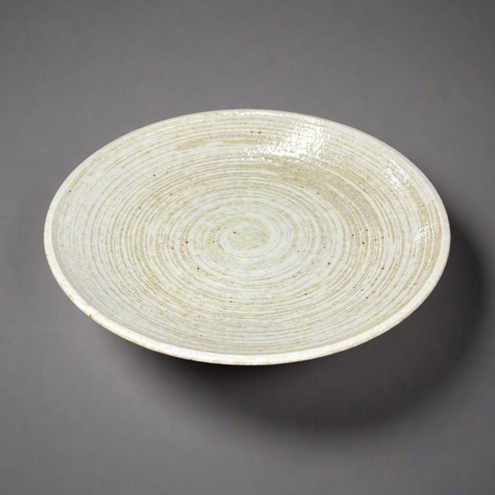 Mino-ware Beige Brushed Plate