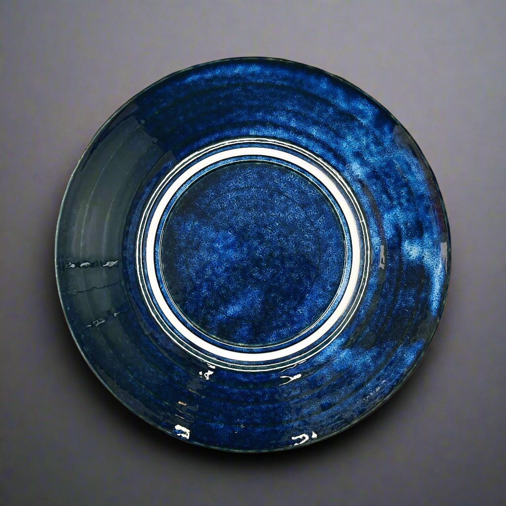 Fukui Craft Navy Floral Large Plate