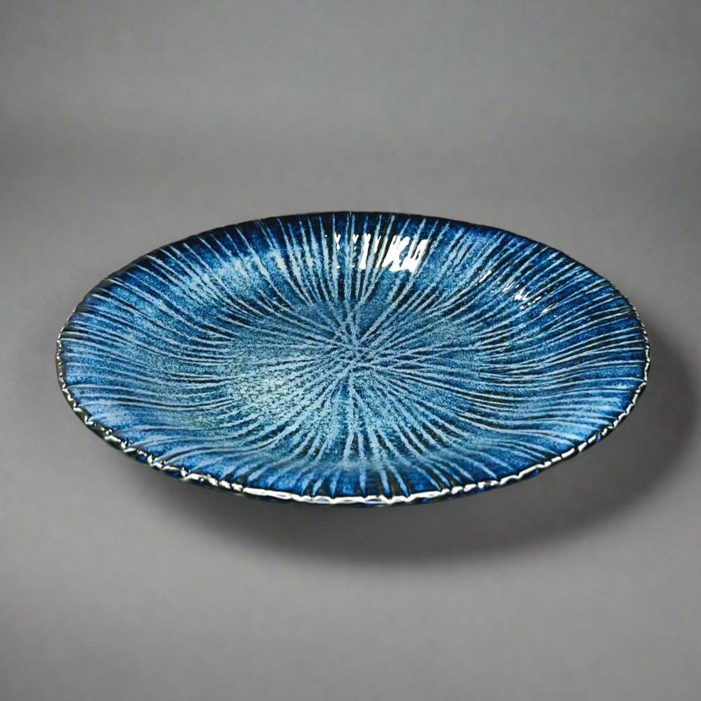 Fukui Craft Navy Floral Large Plate