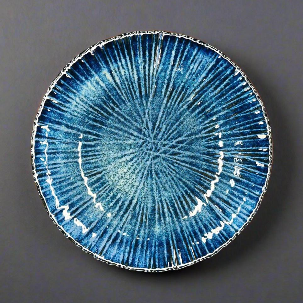 Fukui Craft Navy Floral Large Plate