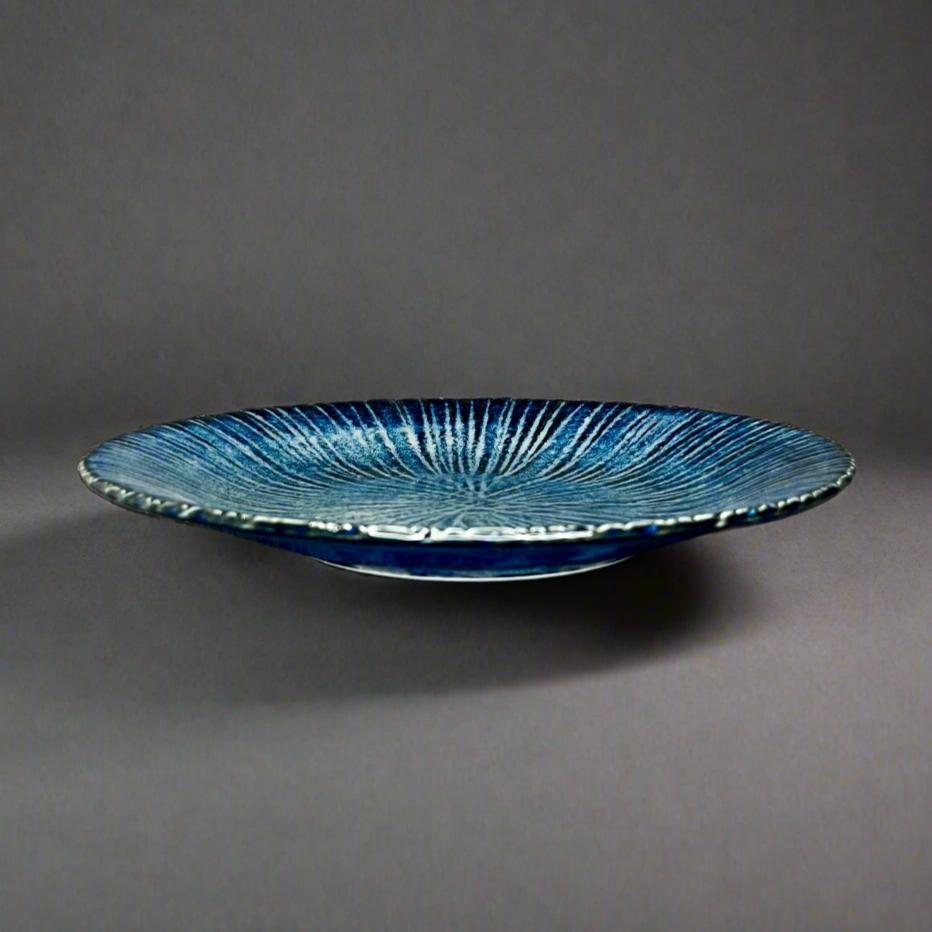 Fukui Craft Navy Floral Large Plate