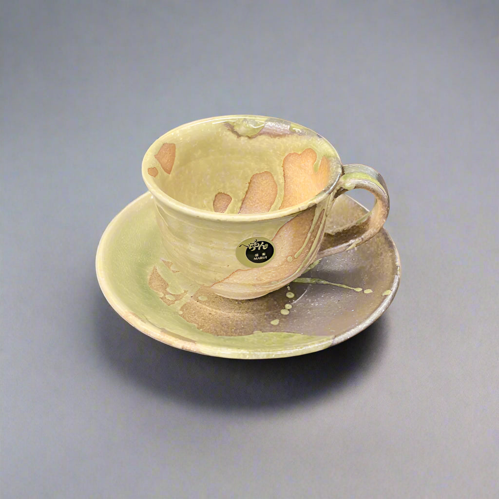Shigaraki-ware Mug & Saucer Brown Glaze 180ml