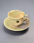 Shigaraki-ware Mug & Saucer Brown Glaze 180ml