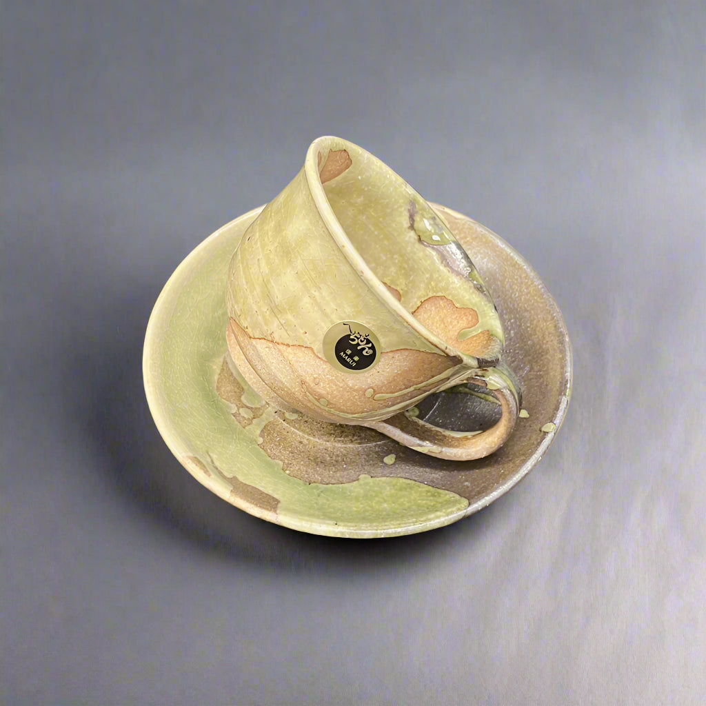 Shigaraki-ware Mug & Saucer Brown Glaze 180ml