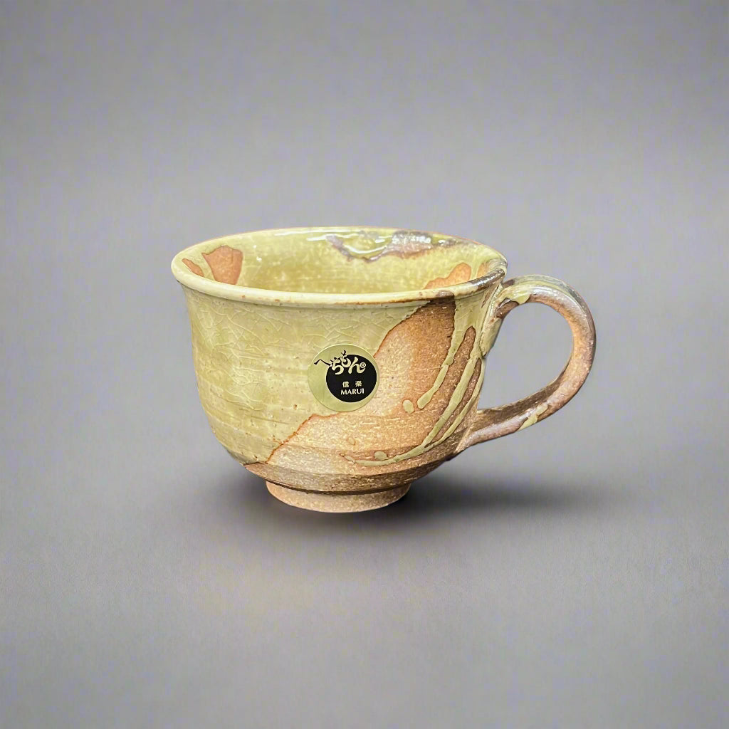 Shigaraki-ware Mug & Saucer Brown Glaze 180ml