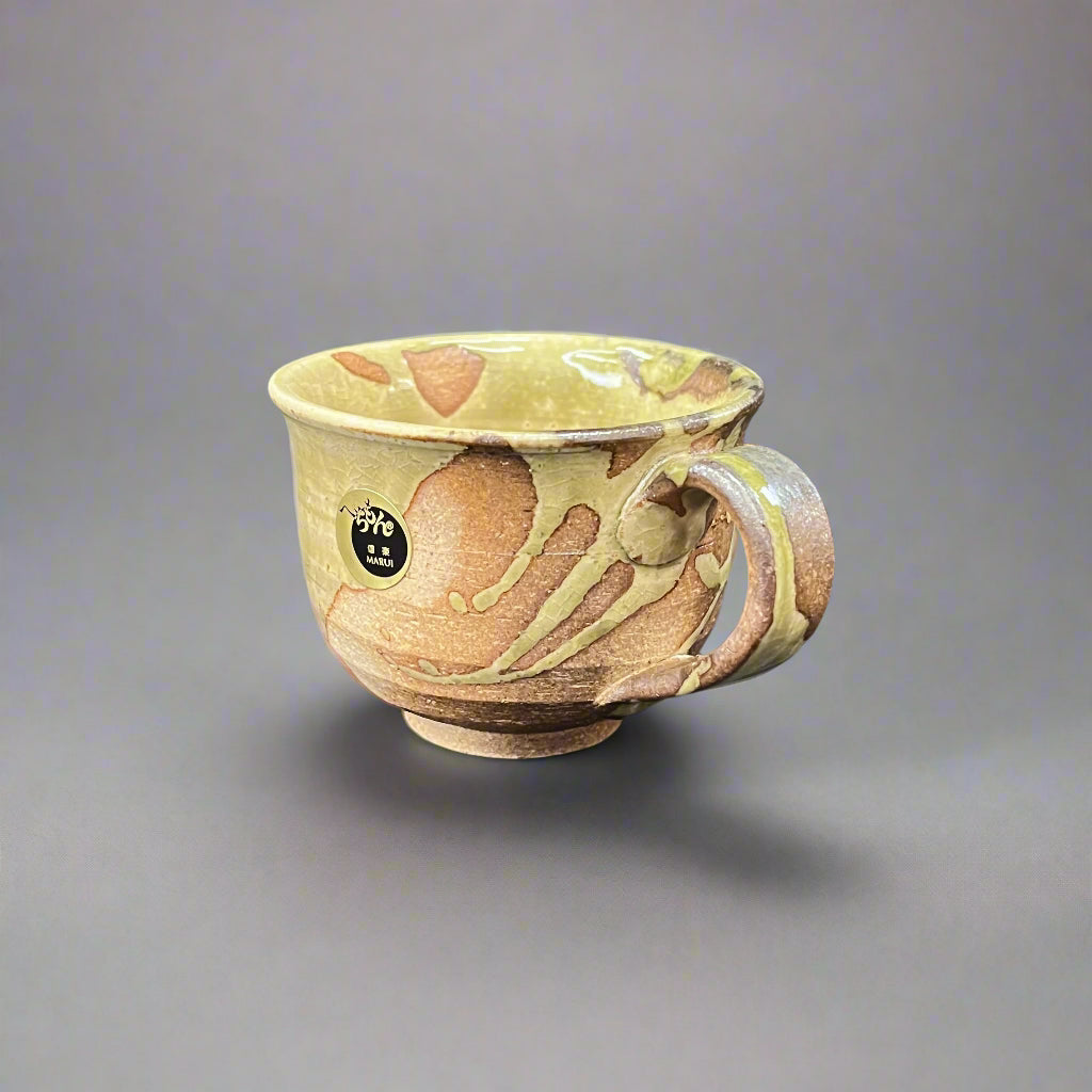 Shigaraki-ware Mug & Saucer Brown Glaze 180ml