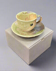 Shigaraki-ware Mug & Saucer Brown Glaze 180ml