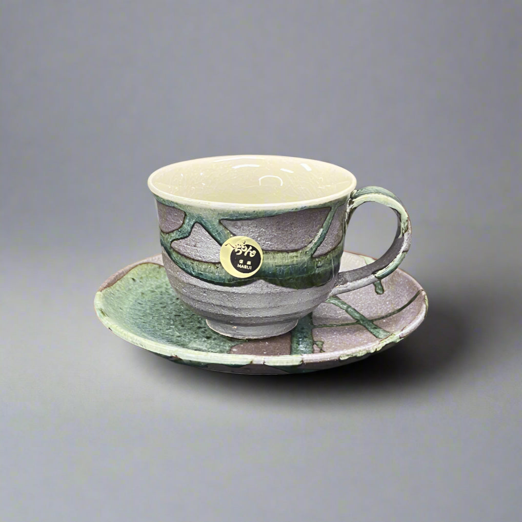 Shigaraki-ware Mug & Saucer Black 180ml