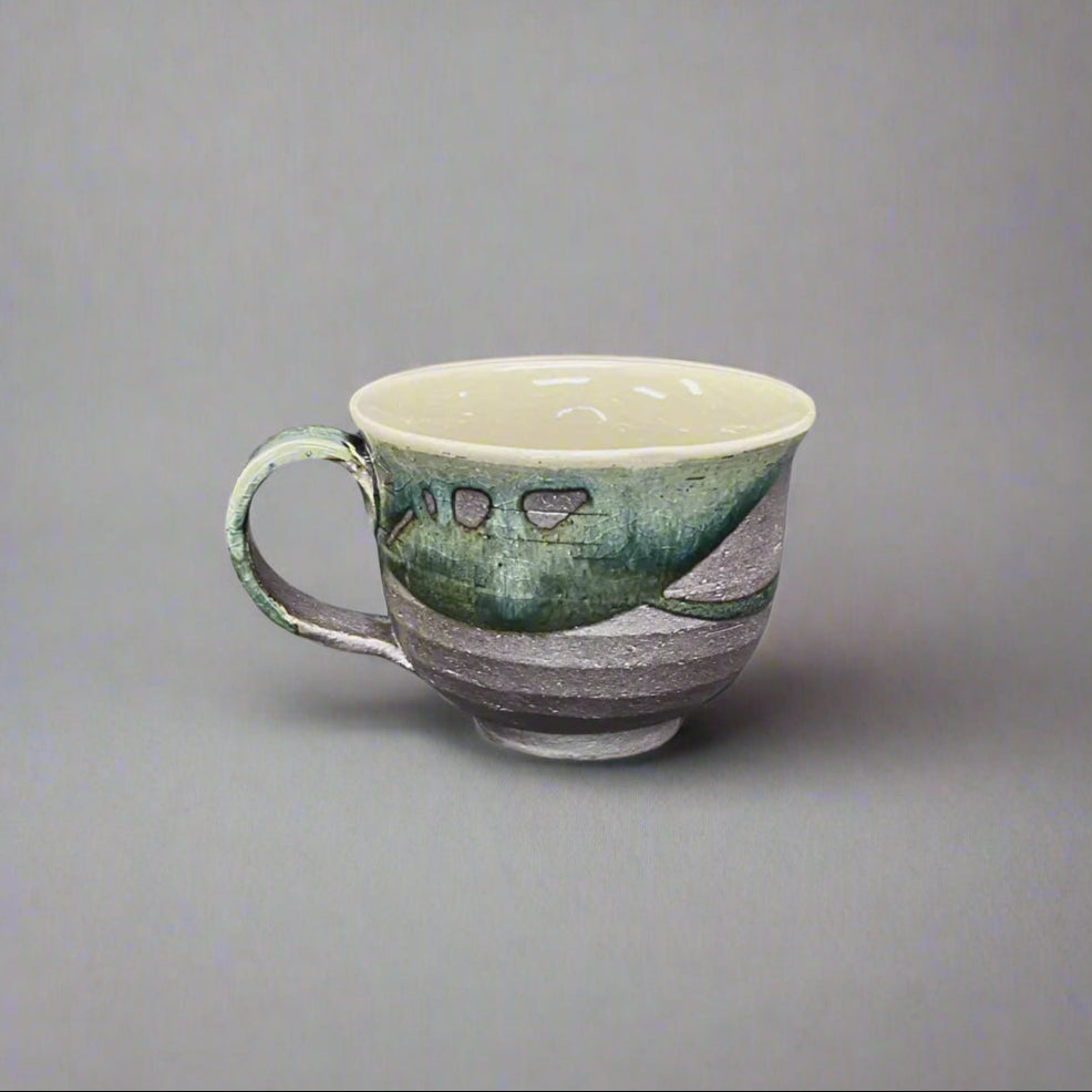 Shigaraki-ware Mug & Saucer Black 180ml