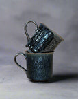 Asahido Silver Flower Tenmoku 銀耀天目 Mug by Hashimoto