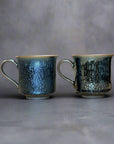 Asahido Silver Flower Tenmoku 銀耀天目 Mug by Hashimoto