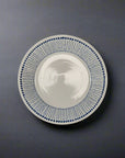Mino-ware Blue Linear Stripe Deep Plate