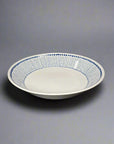 Mino-ware Blue Linear Stripe Deep Plate