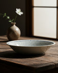Mino-ware Blue Linear Stripe Deep Plate