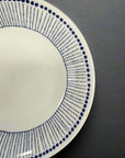 Mino-ware Blue Linear Stripe Deep Plate