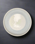 Blue Lines Off White Plate