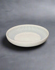 Blue Lines Off White Plate