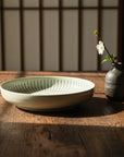 Blue Lines Off White Plate