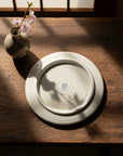 Blue Lines Off White Plate