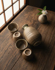 Mino-ware Moss Clay Sake Set