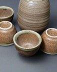 Mino-ware Moss Clay Sake Set